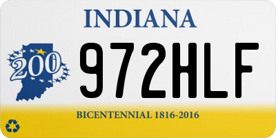 IN license plate 972HLF
