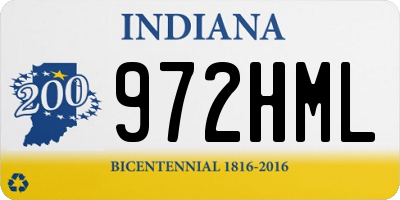 IN license plate 972HML