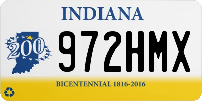 IN license plate 972HMX