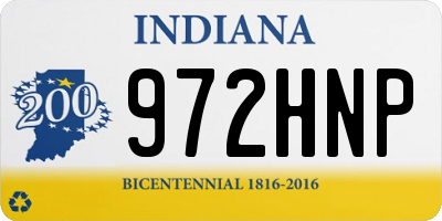 IN license plate 972HNP
