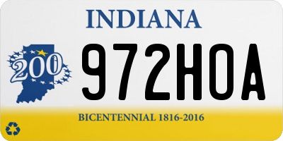 IN license plate 972HOA