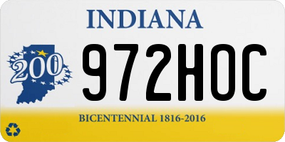 IN license plate 972HOC