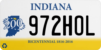 IN license plate 972HOL