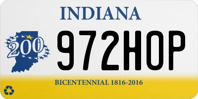 IN license plate 972HOP