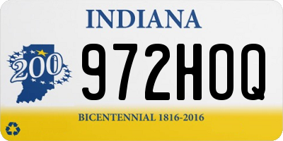 IN license plate 972HOQ