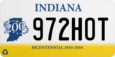 IN license plate 972HOT