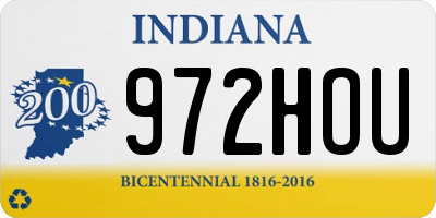 IN license plate 972HOU