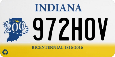 IN license plate 972HOV