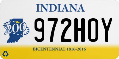 IN license plate 972HOY
