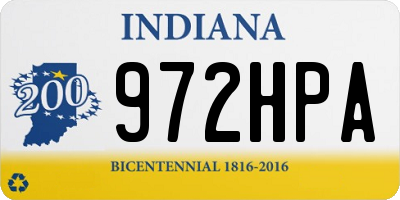 IN license plate 972HPA
