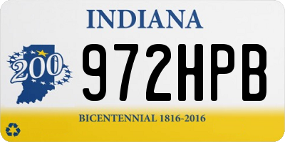 IN license plate 972HPB
