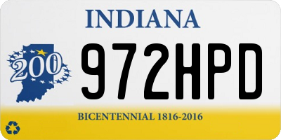 IN license plate 972HPD