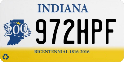 IN license plate 972HPF