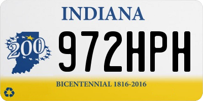 IN license plate 972HPH