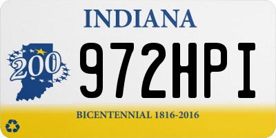 IN license plate 972HPI