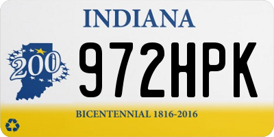 IN license plate 972HPK