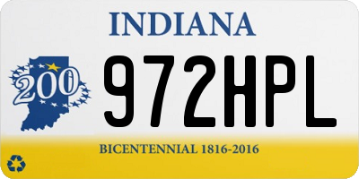 IN license plate 972HPL