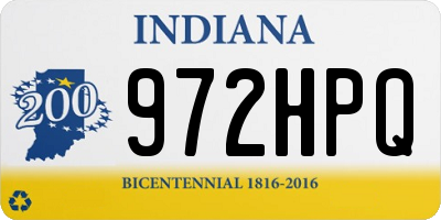 IN license plate 972HPQ