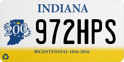 IN license plate 972HPS