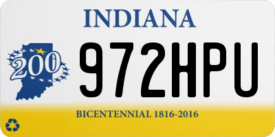 IN license plate 972HPU