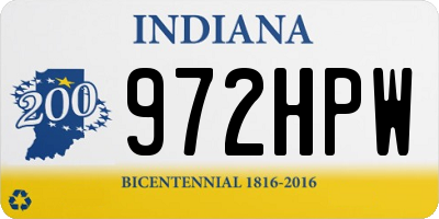 IN license plate 972HPW