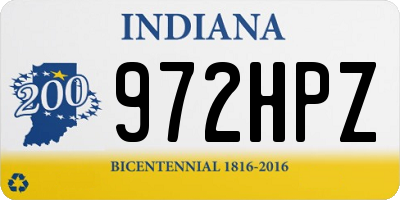 IN license plate 972HPZ