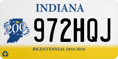 IN license plate 972HQJ