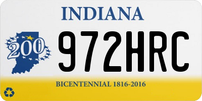 IN license plate 972HRC