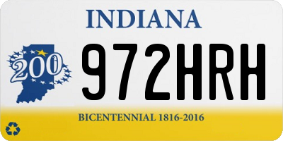 IN license plate 972HRH