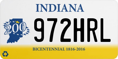 IN license plate 972HRL