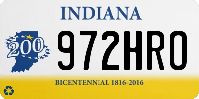 IN license plate 972HRO
