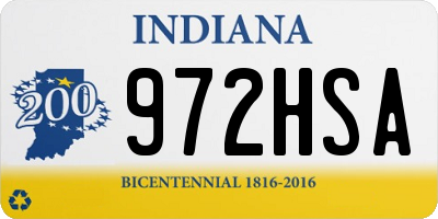 IN license plate 972HSA