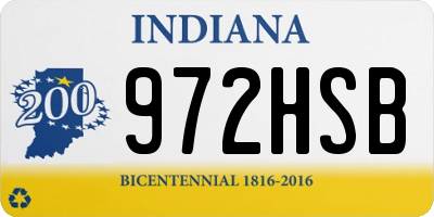 IN license plate 972HSB