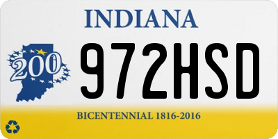 IN license plate 972HSD