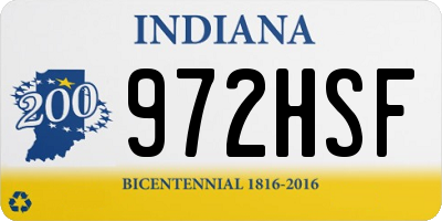 IN license plate 972HSF