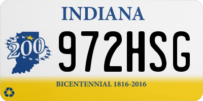 IN license plate 972HSG