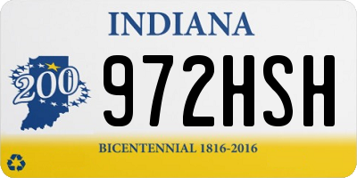 IN license plate 972HSH