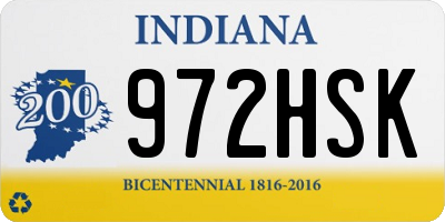 IN license plate 972HSK