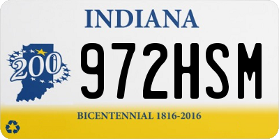 IN license plate 972HSM