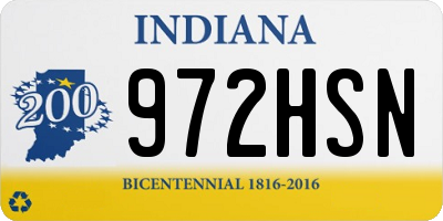 IN license plate 972HSN
