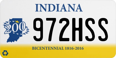IN license plate 972HSS