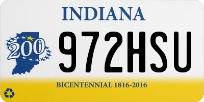 IN license plate 972HSU