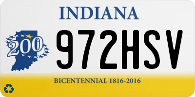 IN license plate 972HSV