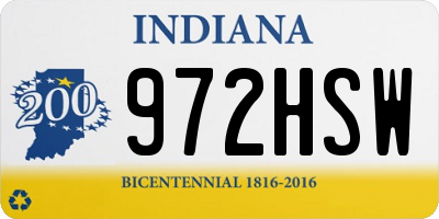 IN license plate 972HSW