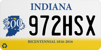 IN license plate 972HSX