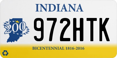 IN license plate 972HTK