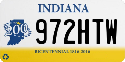IN license plate 972HTW