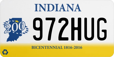 IN license plate 972HUG