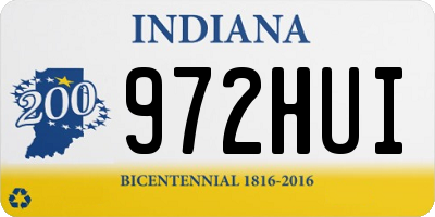 IN license plate 972HUI