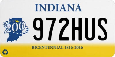 IN license plate 972HUS